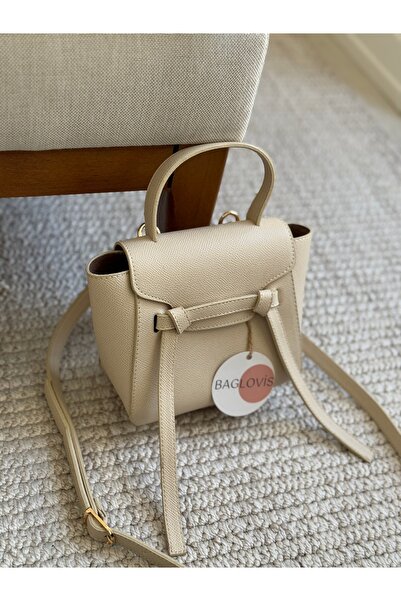 BAGLOVİS ФІОНКА ДЕТАЛЬНО МАГНІТНА КРЕМОВА ЖІНОЧА СУМКА НА ПЛЕЧЕ