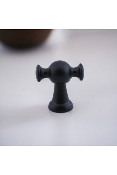 Badem10 Magnolia Buton de mâner din metal negru Mâner cu o singură șurub Mânere Mobilier Bucătărie Sertar Dulap Mâner dulap