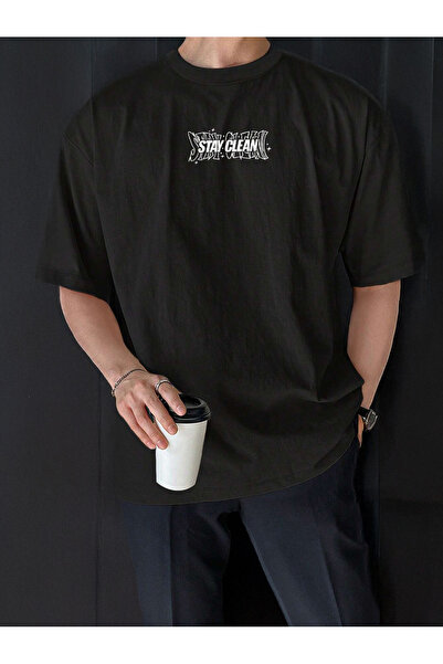De Carte Ανδρικό εποχιακό μπλουζάκι Stay Clean με στάμπα, βιολογικό, oversize...