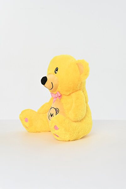 Pufu Toys Renkli Göbekli Kurdelalı Peluş Ayıcık Uyku Arkadaşı 40 cm
