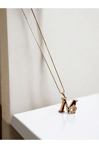 XUPING JEWELRY Melekcehobi Takı Xuping Marka Rose Gold M harf Kolye