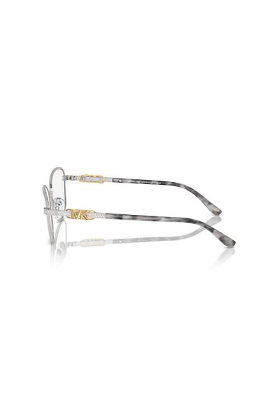 Michael Kors Woman Cat Eye Eyeglasses- Mk 3076b - Lense Size:55mm - Shiny Silver