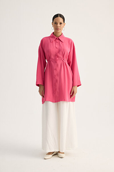 ZÜLAYS Gömlek Yaka Tunik Fuşya
