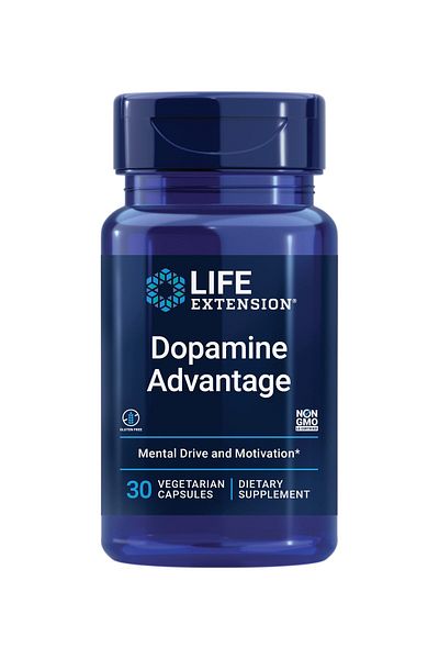 Life Extension Dopamine Advantage, Cognitive Boost, B12 & Phellodendron, Gluten-Free, Non-GMO, 30 Veg Capsules