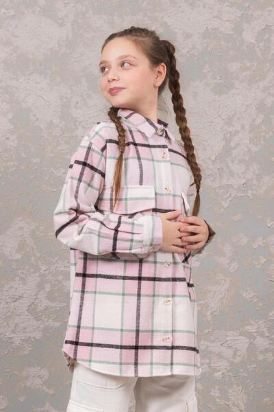 Dmb Розова дървосекаческа риза за деца на възраст 9-14 години