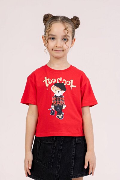 Dmb Κοριτσίστικο μπλουζάκι με τύπωμα 4-9 ετών Κόκκινο