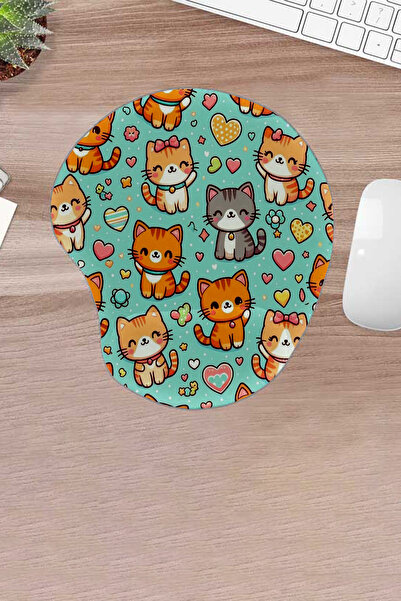 KARMAT Damla, cu suport pentru încheietura mâinii, pisică modele, mouse pad c...