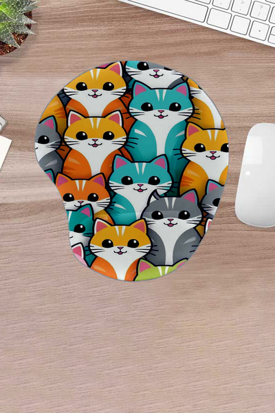 KARMAT Damla, cu suport pentru încheietura mâinii, pisică modele, mouse pad c...