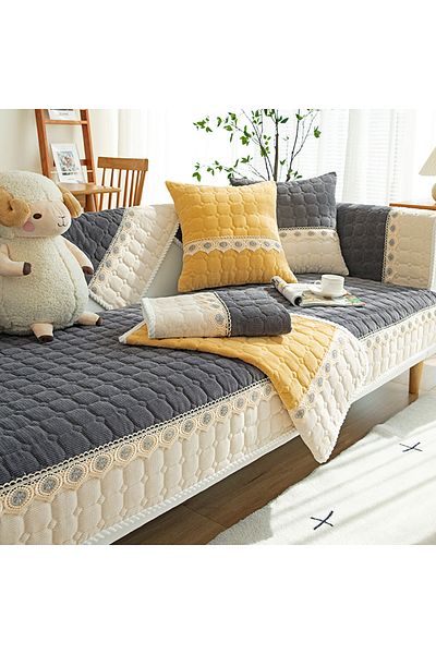 sharpdo Four Seasons Corduroy Sofa Seat Cushion Sofa Cover 110*240CM(Pillowcase Not Included)