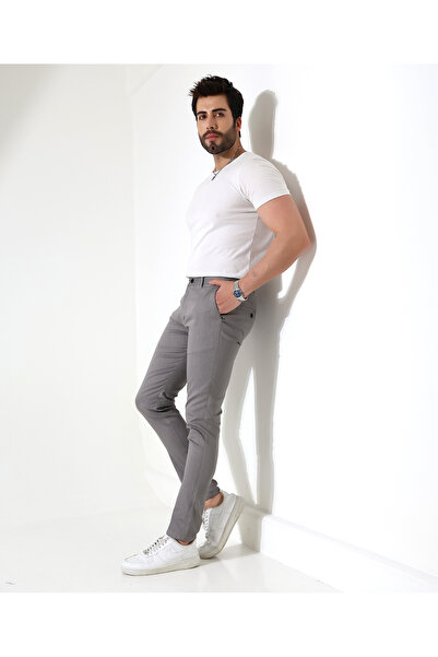 Sunello Men's Slim Fit Slim Cut Dobby Trousers