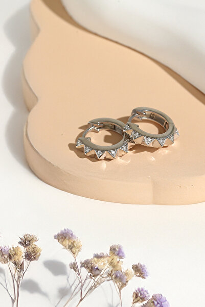 Gümüş Vadisi Kadın 925 Ayar Gümüş Zirkon Taşlı Küpe