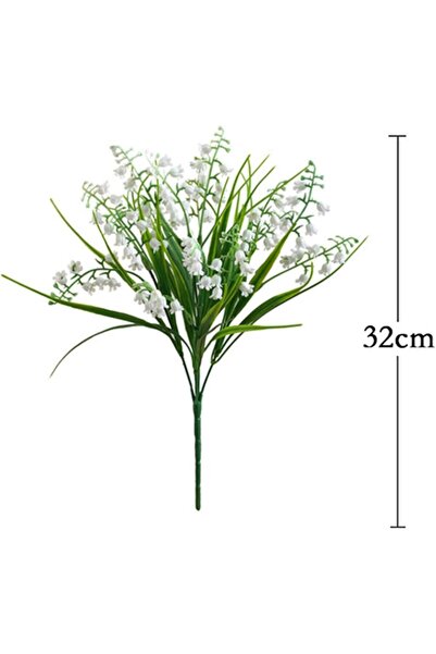 Nettenevime Yapay Çiçek Müge Çiçeği Sazlı Beyaz Çan Çiçeği Lily Of The Valley Demet