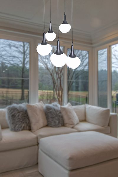 Fer Avize Fred Modern Decorative Black Color 5-Piece Pendant Lamp Glass Chandelier Living Room - Kitchen - Bedroom