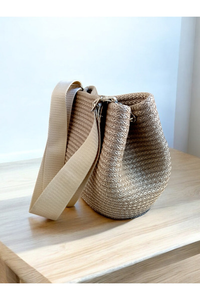 Butik Koyu bej çapraz canta