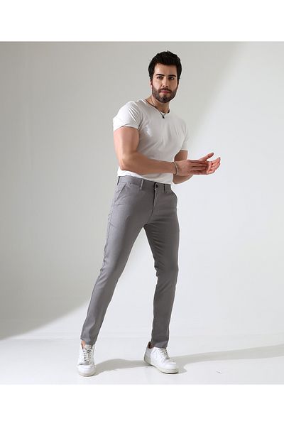 Sunello Men's Slim Fit Slim Cut Dobby Trousers