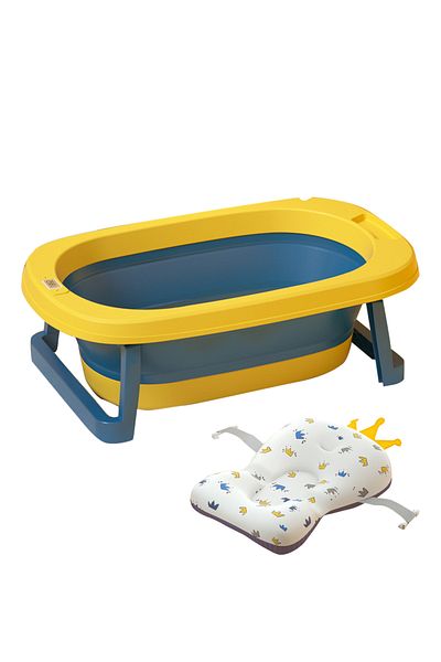 sharpdo Children's Folding Bathtub with Cushion and Thermometer