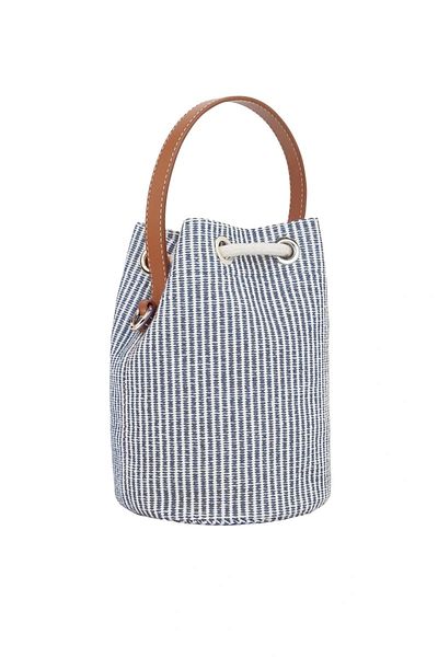 Tommy Hilfiger Premium Women's Striped Blue Beach Bag