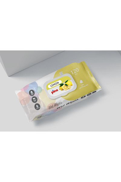 Pine Pine Lemon Scented Wet Wipes 120X12 Pack (1.440 Sheets)