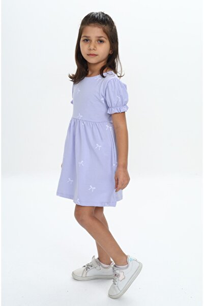 Toontoy Κοριτσίστικο φόρεμα με στάμπα με φιόγκο