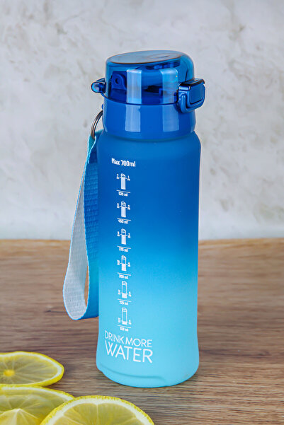 Poomy Large Size 700 ml Leakproof Lid Motivational Flask Water Bottle with St...