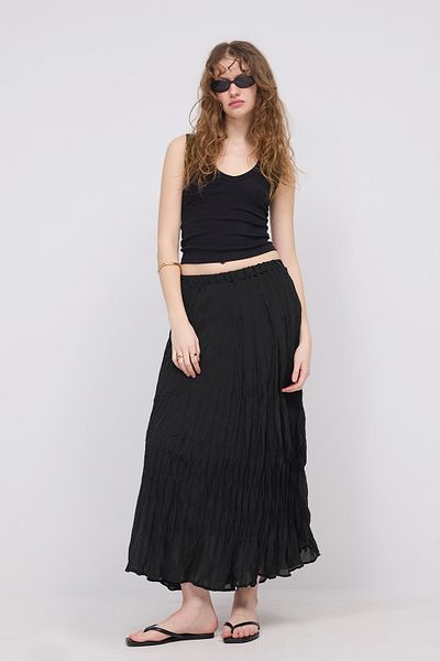 Addax Crinkled Modal Long Skirt E3207