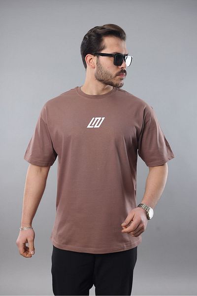 LTC Jeans Ανδρικό μπλουζάκι με στάμπα σε καφέ Oversize Fit