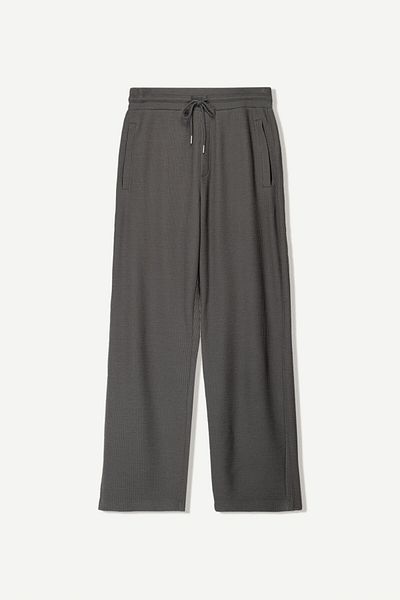 Bershka Wide-leg seersucker trousers