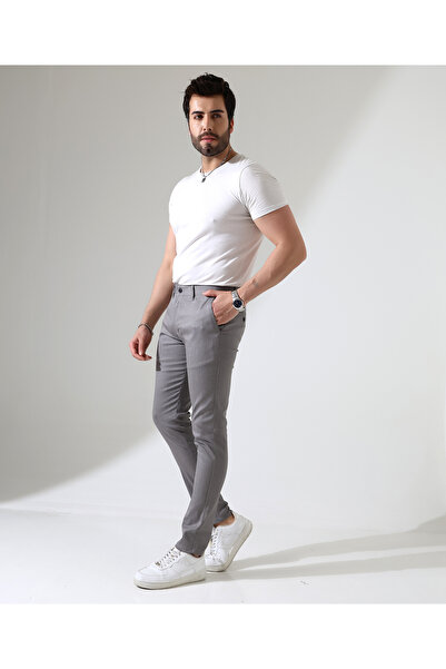 Sunello Men's Slim Fit Slim Cut Dobby Trousers