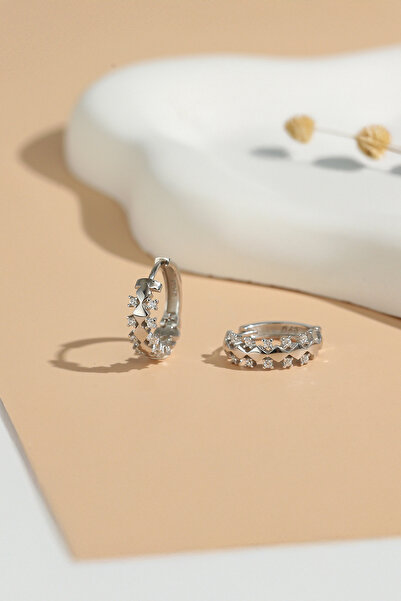 Gümüş Vadisi Kadın 925 Ayar Gümüş Zirkon Taşlı Küpe