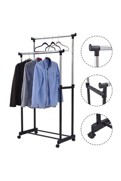 sharpdo Home simple assembly double pole drying rack