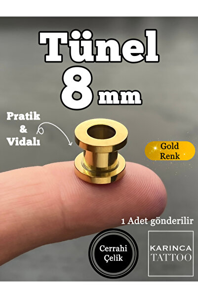 Karınca Piercing 8 mm Tünel Piercing (Cerrahi Çelik 1 adet)