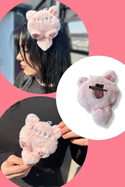 TAKIŞTIR Pink Color Cat Figured Side Buckle/Brooch