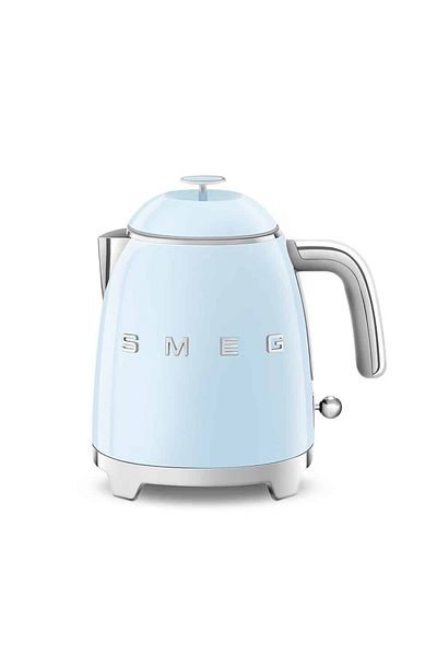 SMEG غلاية صغيرة على طراز الخمسينيات، سعة 0.8 لتر، باللون الأزرق الباستيل