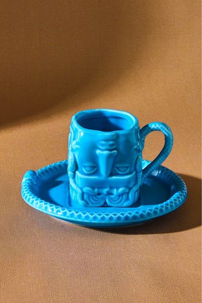 Karaca Medusa Single Blue Turkish Coffee Cup