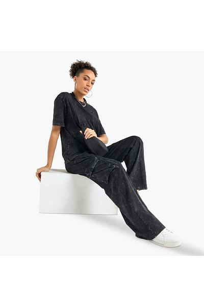 FAV Crew Neck Boxy T-shirt and Cargo Pants Set