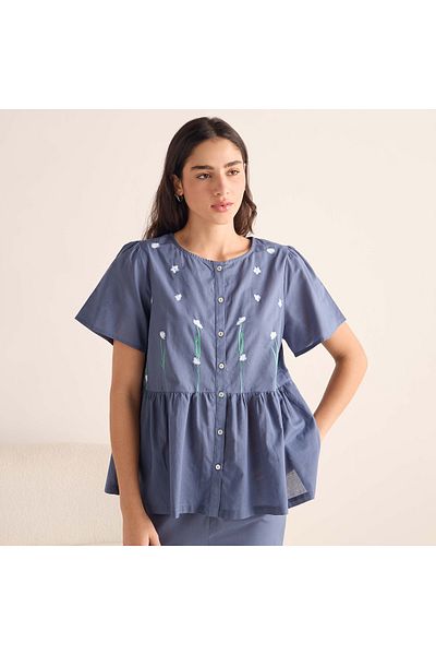 FAV Embroidered Shirt and Pyjama Set