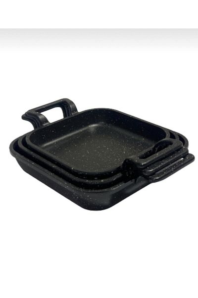 Eda Square Bowl Set Cast Iron (18cm 20 cm 22 cm