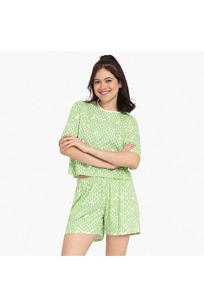 Zivame All-Over Print T-shirt and Shorts Set