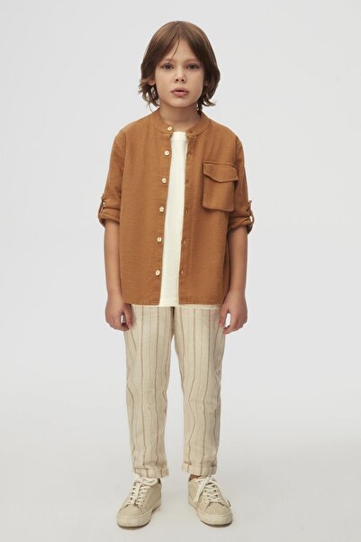 NK Cămașă pentru băiat, culoare maro, pentru vârstele 4-8 ani