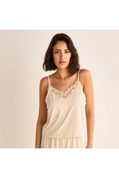 FAV All-Over Polka Dot Print V-neck Sleeveless Top and Shorts Set
