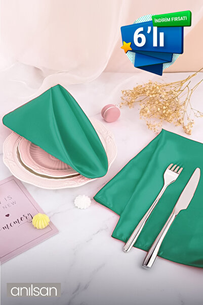 Anılsan 6'lı %100 Pamuk Peçete Yeşil Otel, Sunum, Restaurant, Davet