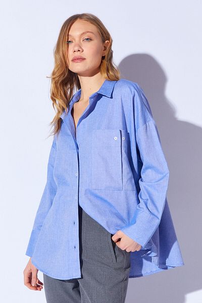 Manche Blue Large Long Sleeve Oxford Calibrator, Single Pocket Master |   Mkes 161423 -1