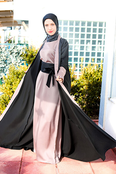 HARİKA WEAR Ikili Renk Saten Abaya