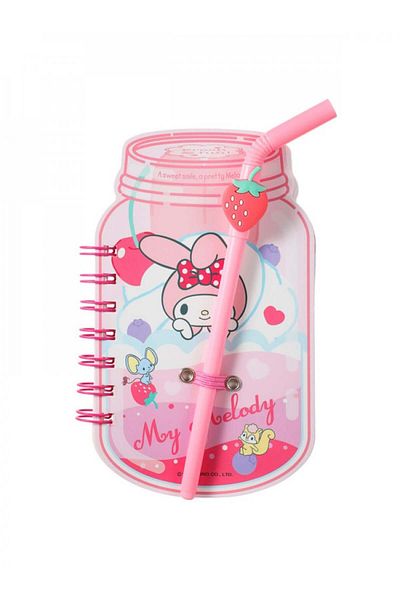 Miniso My Melody Cup 90 Sheet Wirebound Notebook with Straw