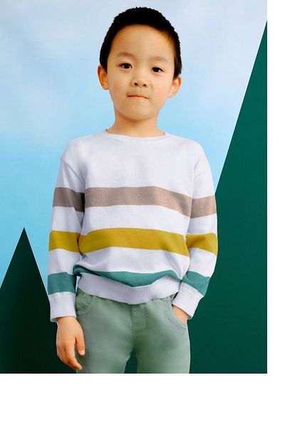 MAYORAL Boy's Striped Sweater 5-8 Years White