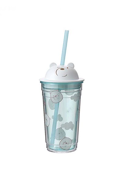 Miniso زجاجة دب ثلجي مع قشة من We Bare Bears - 440 مل