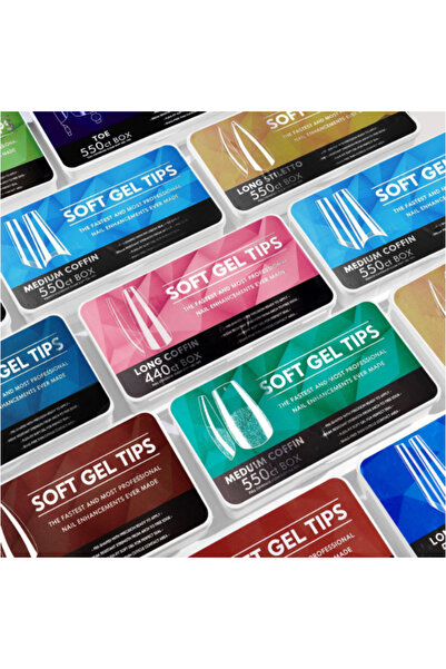 Beauty Box 550'lİ Short Coffin Soft Gel Tips Profesyonel Nail Art Hızlı Tırnak Uzatma Tırnak Bakım