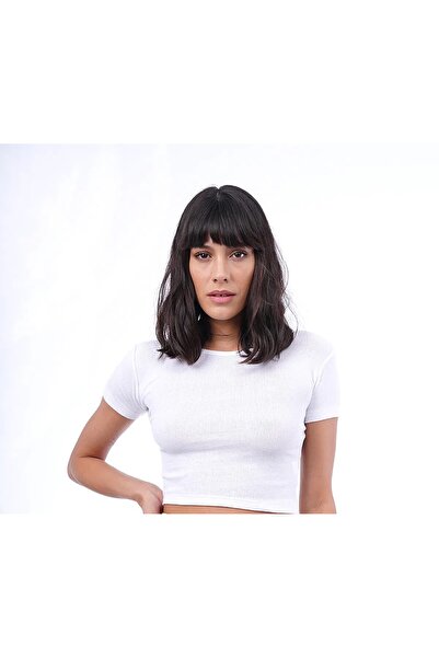 AURAN COUTURE KADIN BASİC SIRT DEKOLTELİ BAĞCIK KAŞKORSE CROP BLUZ