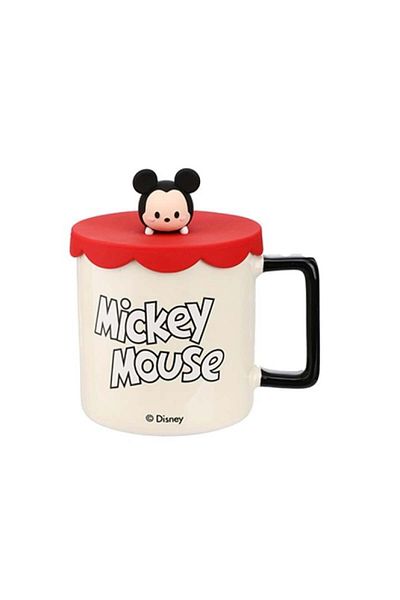 Miniso Disney Mickey Mouse Cartoon Ceramic Mug with Silicone Lid 425ml - Mickey