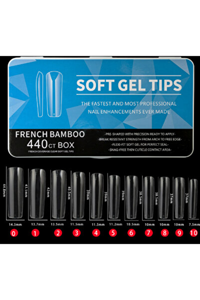 Beauty Box 440'lı French Bamboo Soft Gel Tips Profesyonel Nail Art Hızlı Tırn...
